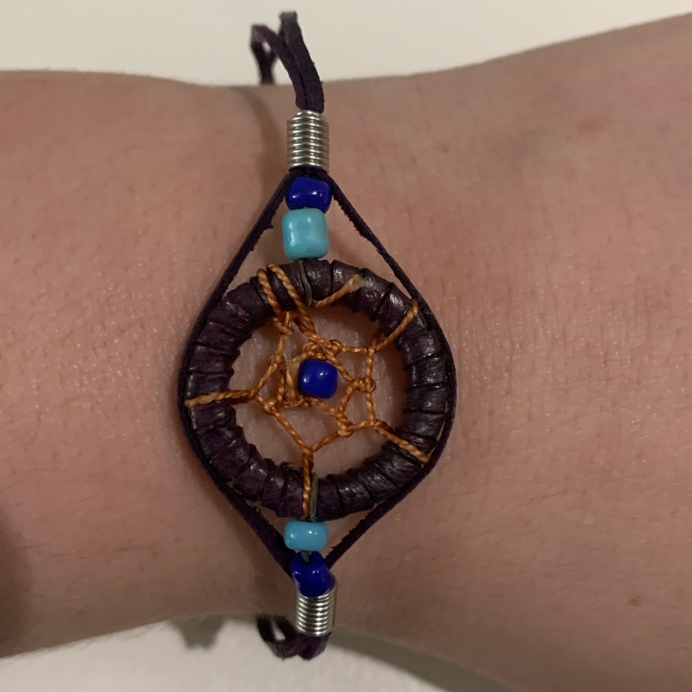 Deep purple dream catcher bracelet